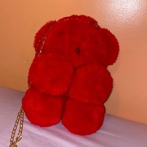Small red SHEIN cute teddy bear crossbody bag